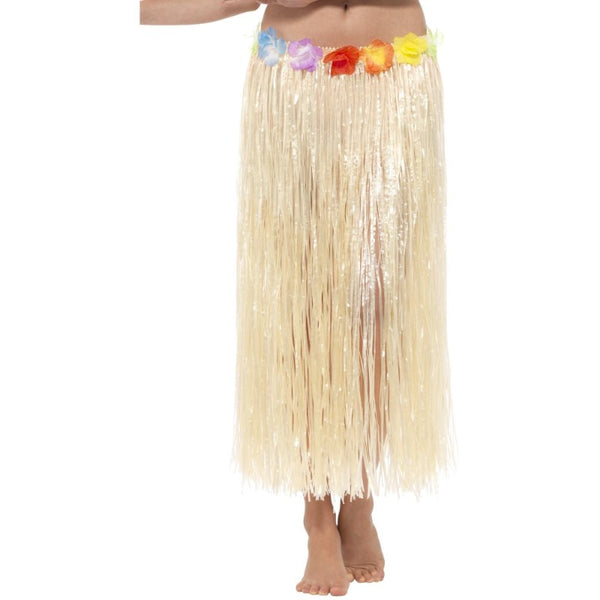 Hawaiian hula skirt with flower waistband