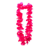 Pink lei necklace on a white background