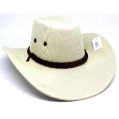 Natural hemp cowboy hat with cord and toggle