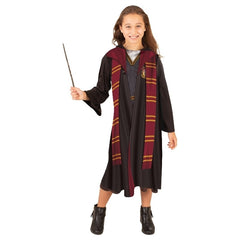 Official Hermione Granger hooded robe for children with wand for Book Week and Harry Potter dress-up