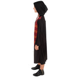 Side view of childs Hermione Granger Hooded Robe with hood.