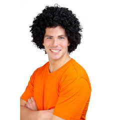 Black curly afro wig for disco and 70s costume looks