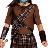 Close up of chest detail of highlander adult costume