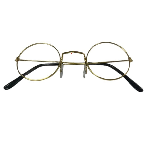 Round clear-lens Hippie Glasses for 1960s, Santa, or old-man costumes