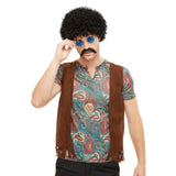 Hippie instant kit with afro wig, round glasses, moustache and necklace