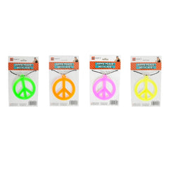 hippie peace sign necklace assorted colours