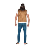 Hippie Waistcoat Unisex, brown vest with CND print and fur trim.