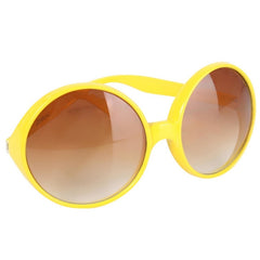 Round yellow hippie glasses with brown lenses for retro costumes