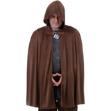Brown mid-length historical cape with hood for medieval, renaissance, or fantasy costumes