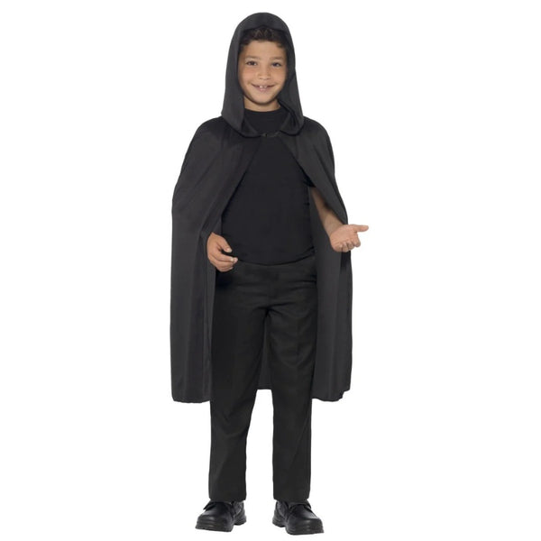 Hooded cape for a child, black.