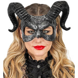 Dramatic horned mask for demon and villain costumes