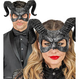 Hard plastic horned fantasy mask for Halloween