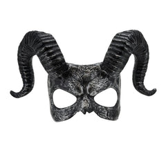 Black horned Halloween mask for gothic costumes