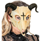 Womens Horned Ram Skull Mask for Dark Halloween Costume