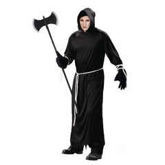 Horror Death Robe - Adult, ankle length jagged hemline, attached hood plus waist cord.