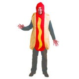 Adult hot dog costume foam tunic with bun and sausage design