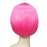 Hot pink short bob wig with lovely shape.