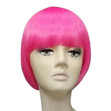 Hot pink short bob wig.