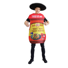 Novelty Hot Taco Sauce costume perfect for Mexican parties