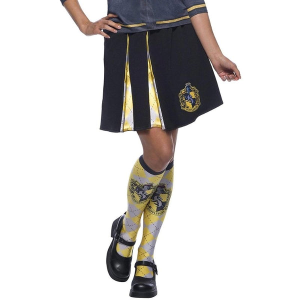 Hufflepuff Adult Skirt, 2 pleats and logo.