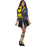 Hufflepuff Deluxe Scarf, in yellow and black with fringing.