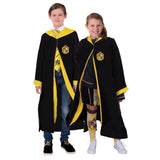 hufflepuff robe child with hood yellow trim.