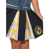 hufflepuff skirt girls with plaid insert and logo.
