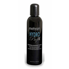 Black bottle of Mehron Hydro Prep on a white background
