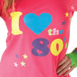 I love the 80s pink t-shirt with colourful print.