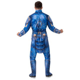 Ikaris Deluxe Adult Costume – back view of jumpsuit featuring digitally printed detailing and attached foam-backed boot tops.