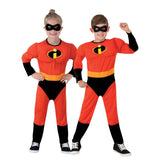 Incredibles 2 deluxe child costume, jumpsuit with padded chest and arms, logo on chest and eyemask.