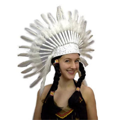 White feather costume headdress headpiece