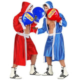 Two men using the inflatable boxing gloves
