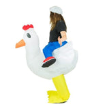 Inflatable chicken adult costume, unisex.