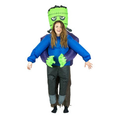 Inflatable frankenstein lift you up costume, green head, carrying you.