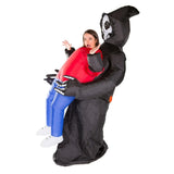 Inflatable grim reaper costume is unisex.