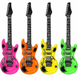 106cm inflatable neon guitar prop for 80s rock star costumes