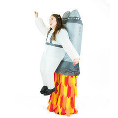 inflatable jet pack costume with attached jet pack.