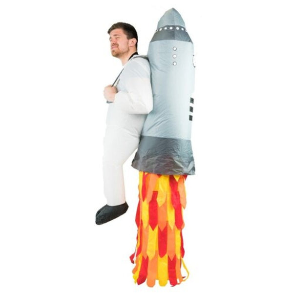 inflatable jet pack costume with attached jet pack.