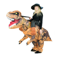 Inflatable riding T-Rex costume for adults