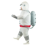 Inflatable spaceman cosutme for adults with attached cylinder backpack.
