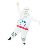 Inflatable spaceman costume for adults covers head to toe.