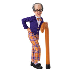 Brown inflatable walking cane, oversized design for kids, perfect for costumes or play
