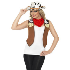 cowgirl costume kit vest hat scarf western