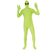 Lime green invisible suit in an alien look perfect for space parties and Halloween