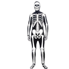 Invisible black body suit with skeleton print