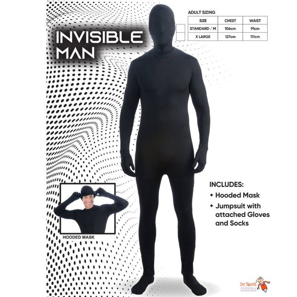 Invisible Man Black Costume - Dr Toms – Cracker Jack Costumes Brisbane