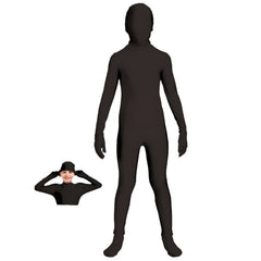 Black invisible child costume with separate hood ideal for superhero's and Halloween