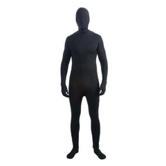 Invisible Man black costume with full-body suit, gloves, socks, and hood – perfect for cosplay, sports, or Halloween events
