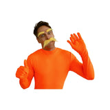 Chest view orange Invisible Man stretch suit